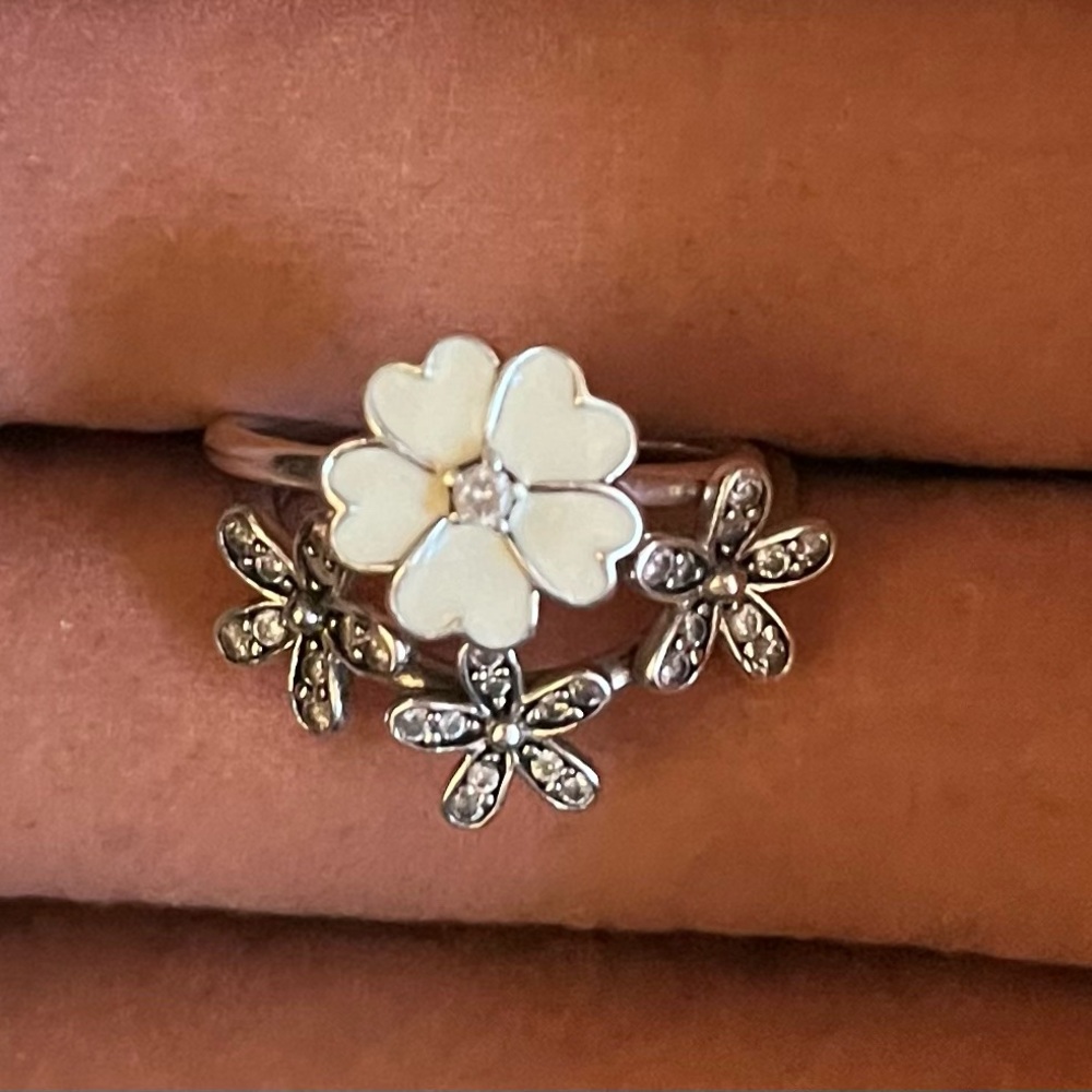 Pandora Rings set of Two Size 7 SS